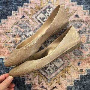 🛍️ A.N.A | Light Gold Pointed Toe Flats, size 7